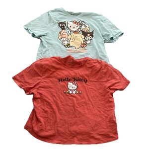 Sanrio Hello Kitty Kuromi My Melody Women's Small Short Sleeve Shirt Bundle 2pc